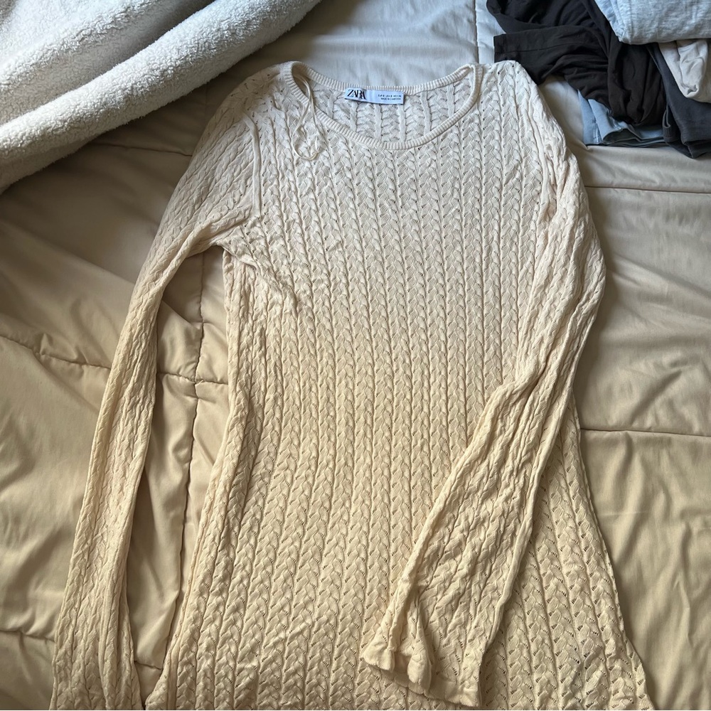 Zara long sleeve crochet dress